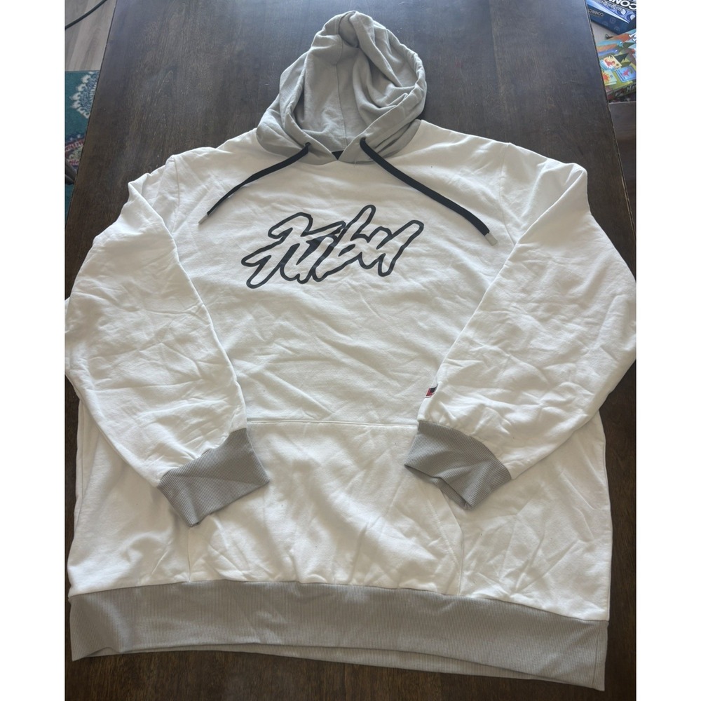 FUBU Men's Long Sleeve Fleece Hoodie Sweatshirt White Size 3XL/3XG(54-56)